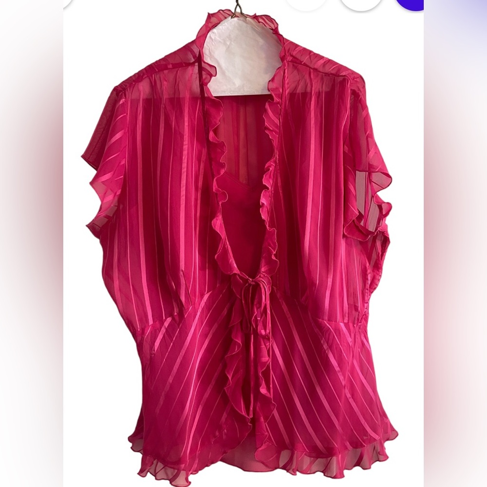 Fuchsia Striped Blouse with Cami